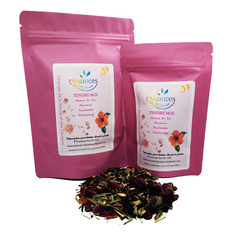 Tendre Moi couleur rose sachet thé vrac hibiscus rose infusion